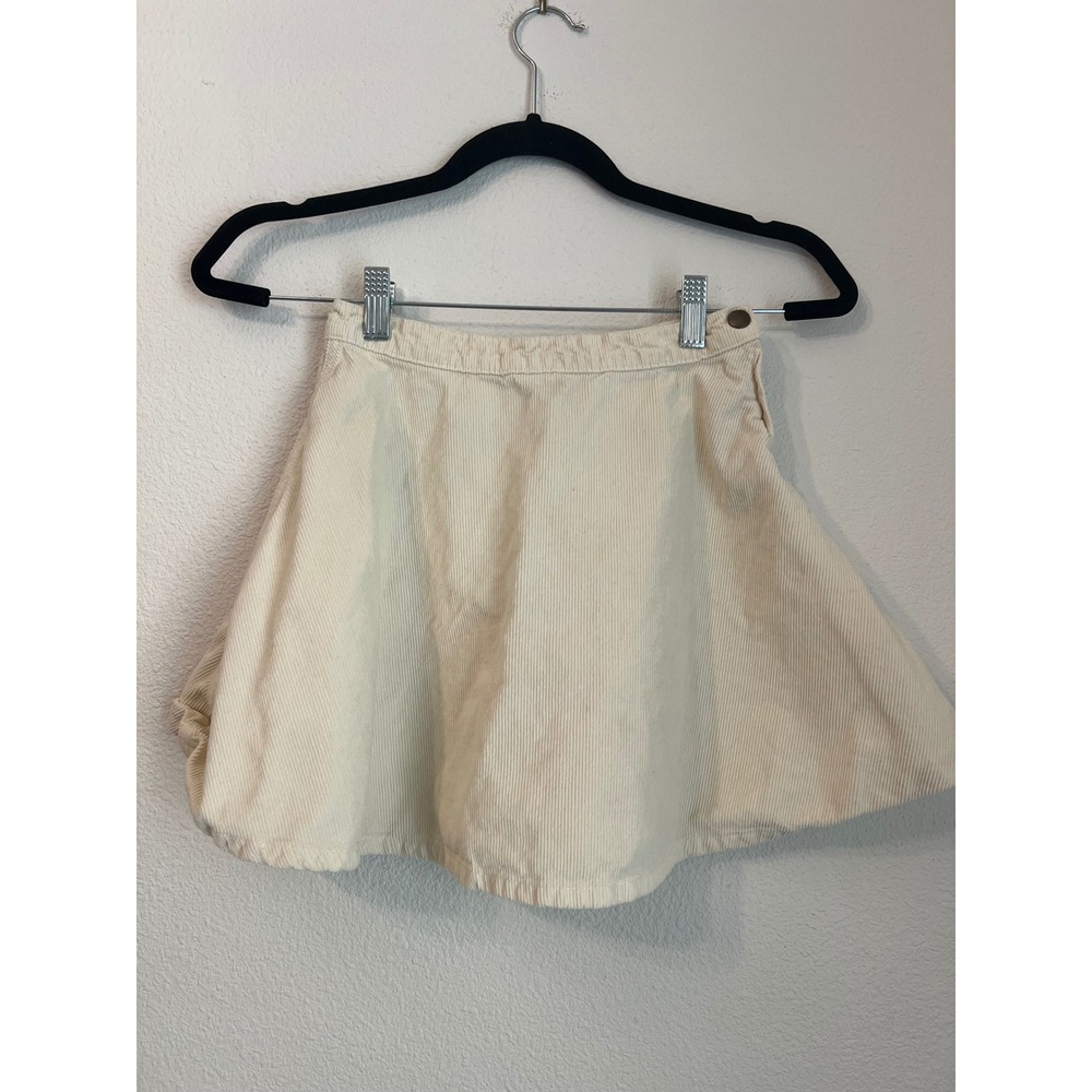 American Apparel Jeans Corduroy Mini‎ Skirt XS Cream Made in USA